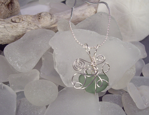 Citron Beach Glass Pendant
